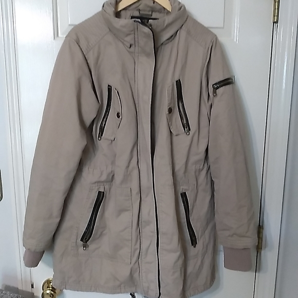 STEVE MADDEN Mens SZ L Tan 32in Coat/Jacket Zip Pockets - Picture 3 of 6